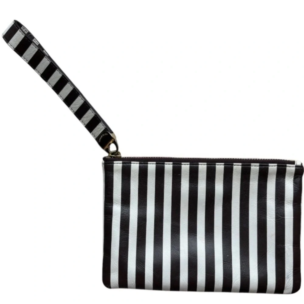 Vintage Henri Bendel Stripe Wristlet Handbag Purse Accessories Cosmetics Bag